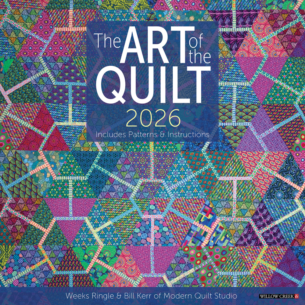 2026 Willow Creek Press Art & Design Monthly Wall Calendar, 12in x 12in, Art of the Quilt, January To December, 49921 MPN:49921