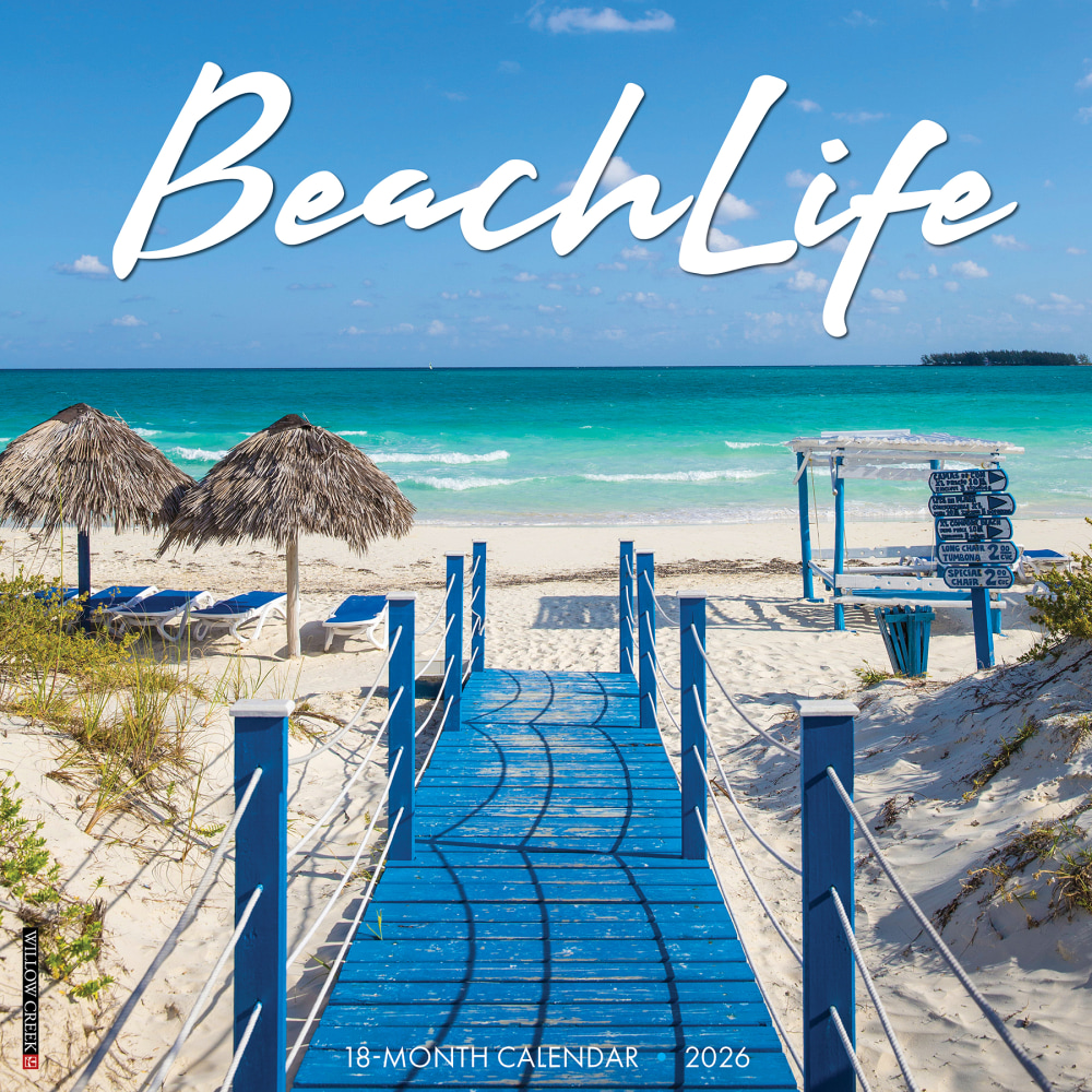 2026 Willow Creek Press Scenic Monthly Wall Calendar, 12in x 12in, BeachLife, January To December, 50125 MPN:50125
