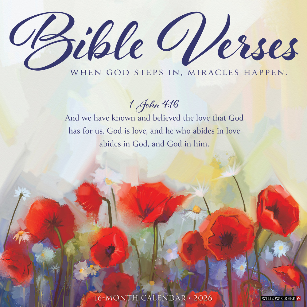 2026 Willow Creek Press Inspirational Monthly Wall Calendar, 12in x 12in, Bible Verses, January To December, 50224 MPN:50224