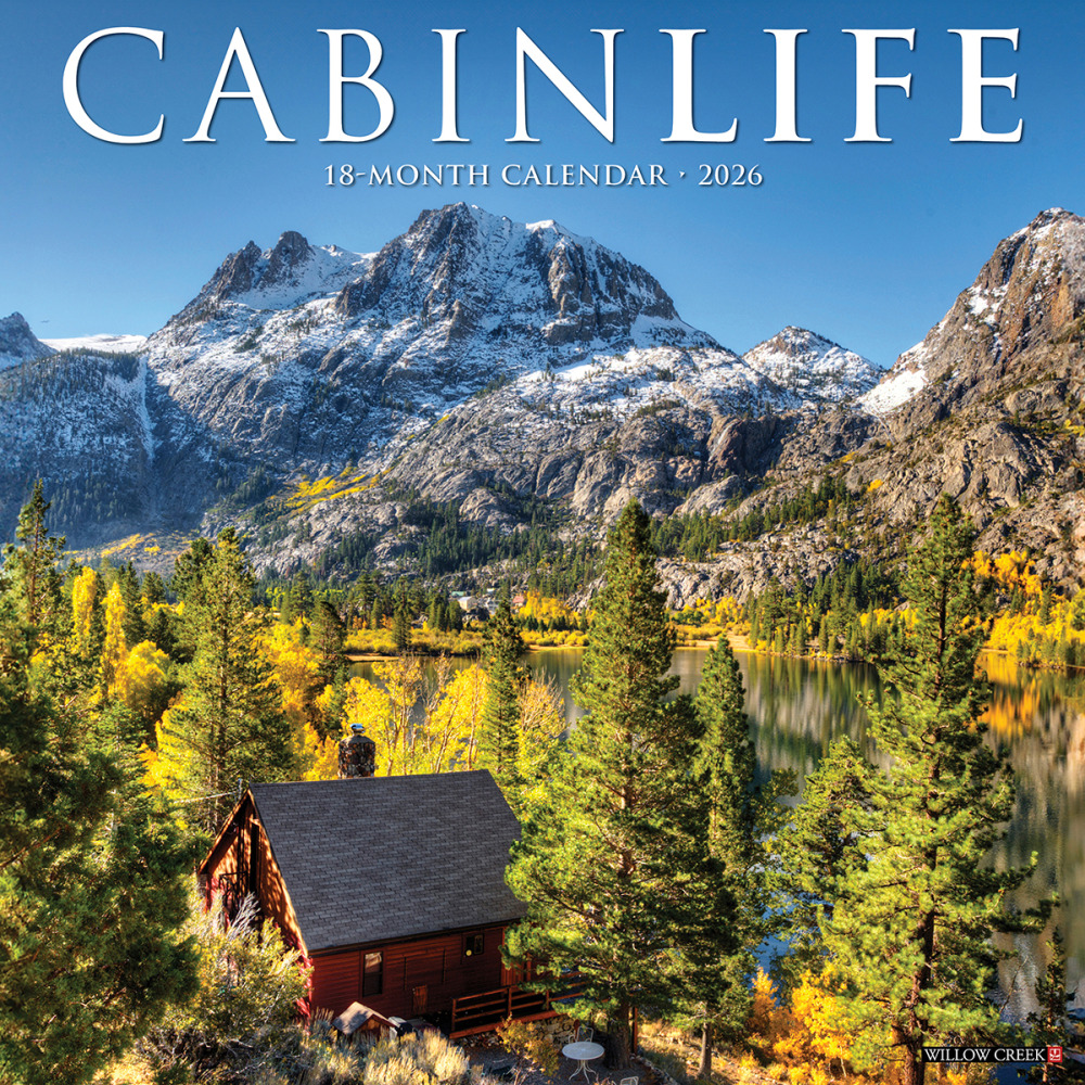 2026 Willow Creek Press Art & Design Monthly Wall Calendar, 12in x 12in, CabinLife, January To December, 50460 MPN:50460