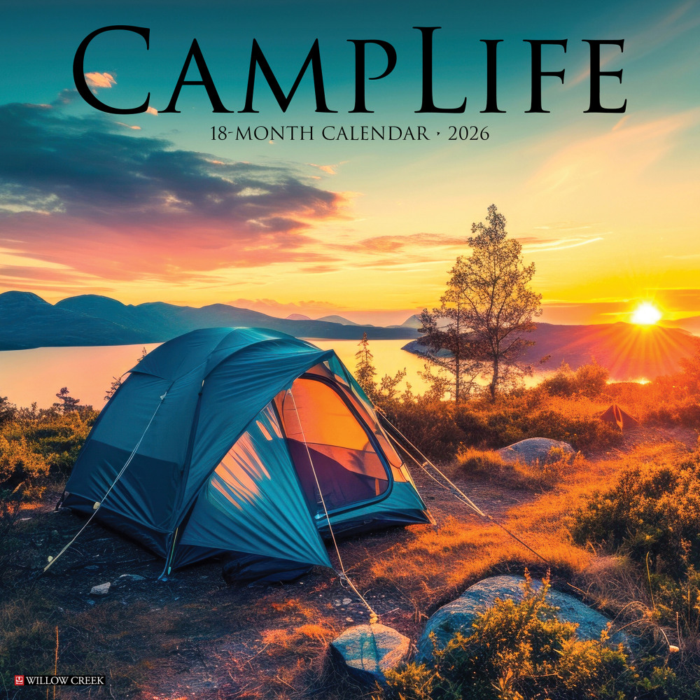 2026 Willow Creek Press Scenic Monthly Wall Calendar, 12in x 12in, CampLife, January To December, 50521 MPN:50521