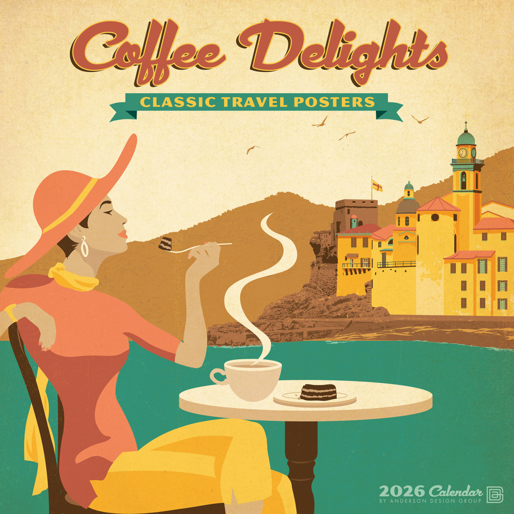2026 Willow Creek Press Art & Design Monthly Wall Calendar, 12in x 12in, Coffee Delights (Anderson Design Group), January To December, 50798 MPN:50798