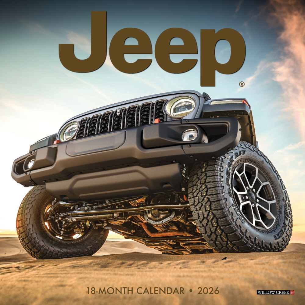 2026 Willow Creek Press Monthly Mini Wall Calendar, 7in x 7in, Jeep, January To December, 53645 MPN:53645