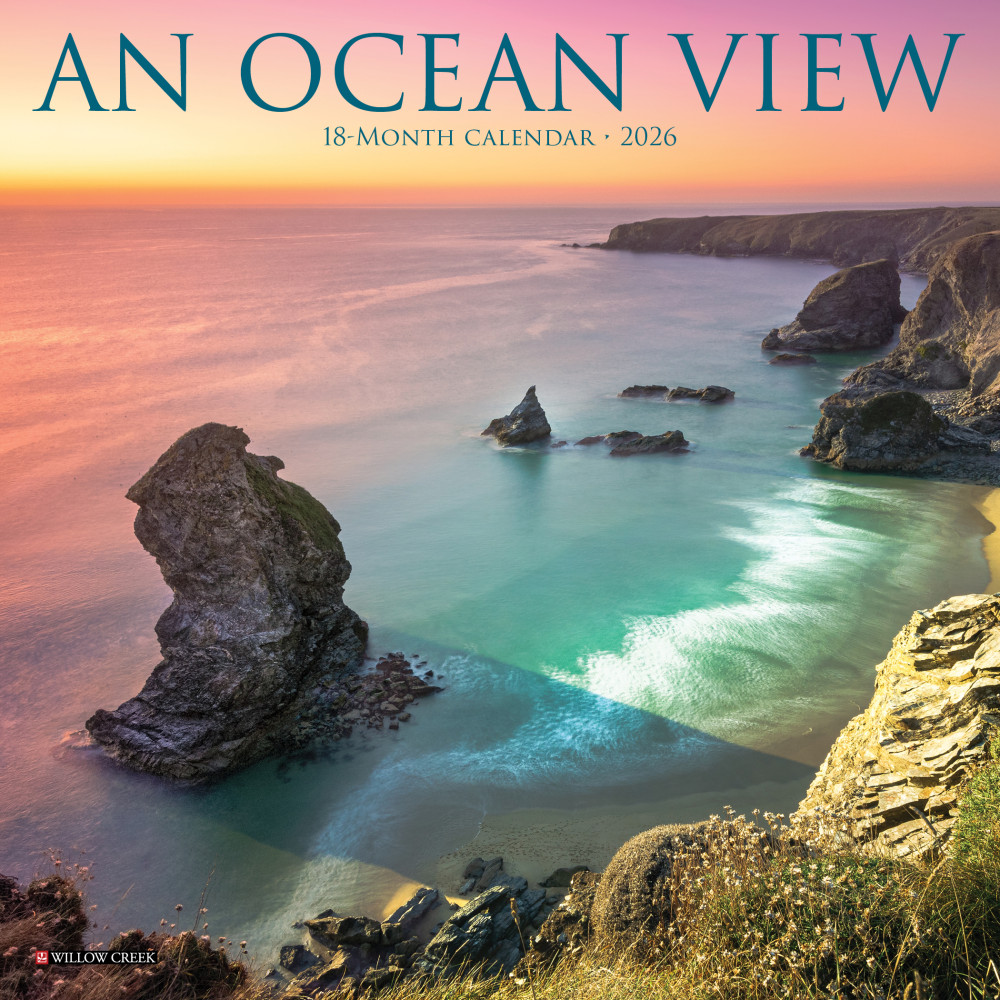 2026 Willow Creek Press Monthly Mini Wall Calendar, 7in x 7in, Ocean View, January To December, 53683 MPN:53683