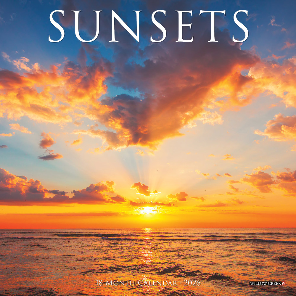 2026 Willow Creek Press Monthly Mini Wall Calendar, 7in x 7in, Sunsets, January To December, 53775 MPN:53775