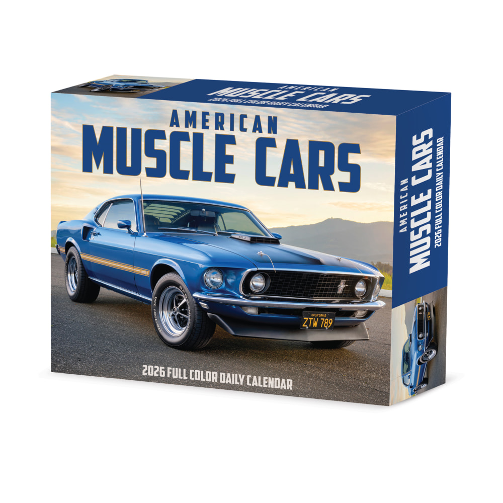 2026 Willow Creek Press Page-A-Day Daily Desk Calendar, 6-1/4in x 5-1/2in, American Muscle Cars, January To December, 53904 MPN:53904