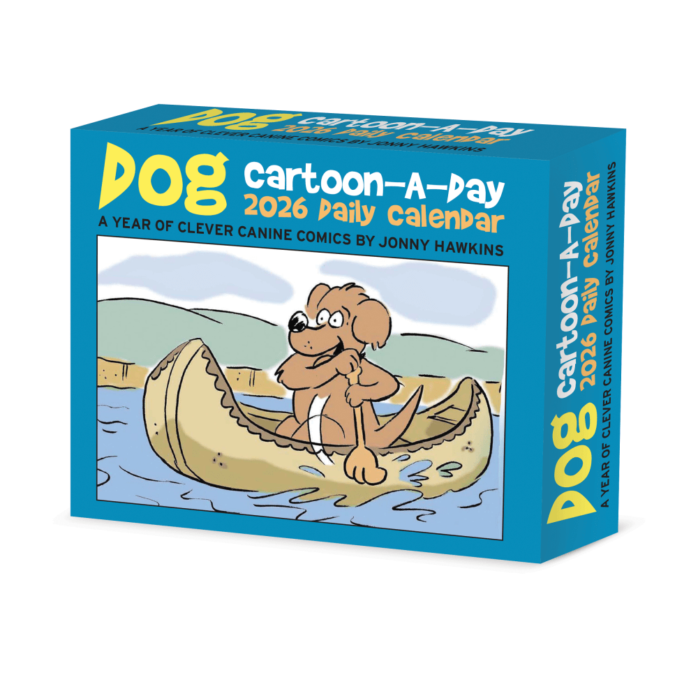 2026 Willow Creek Press Page-A-Day Daily Desk Calendar, 6-1/4in x 5-1/2in, Dog Cartoon-a-Day by Jonny Hawkins, January To December, 54130 MPN:54130