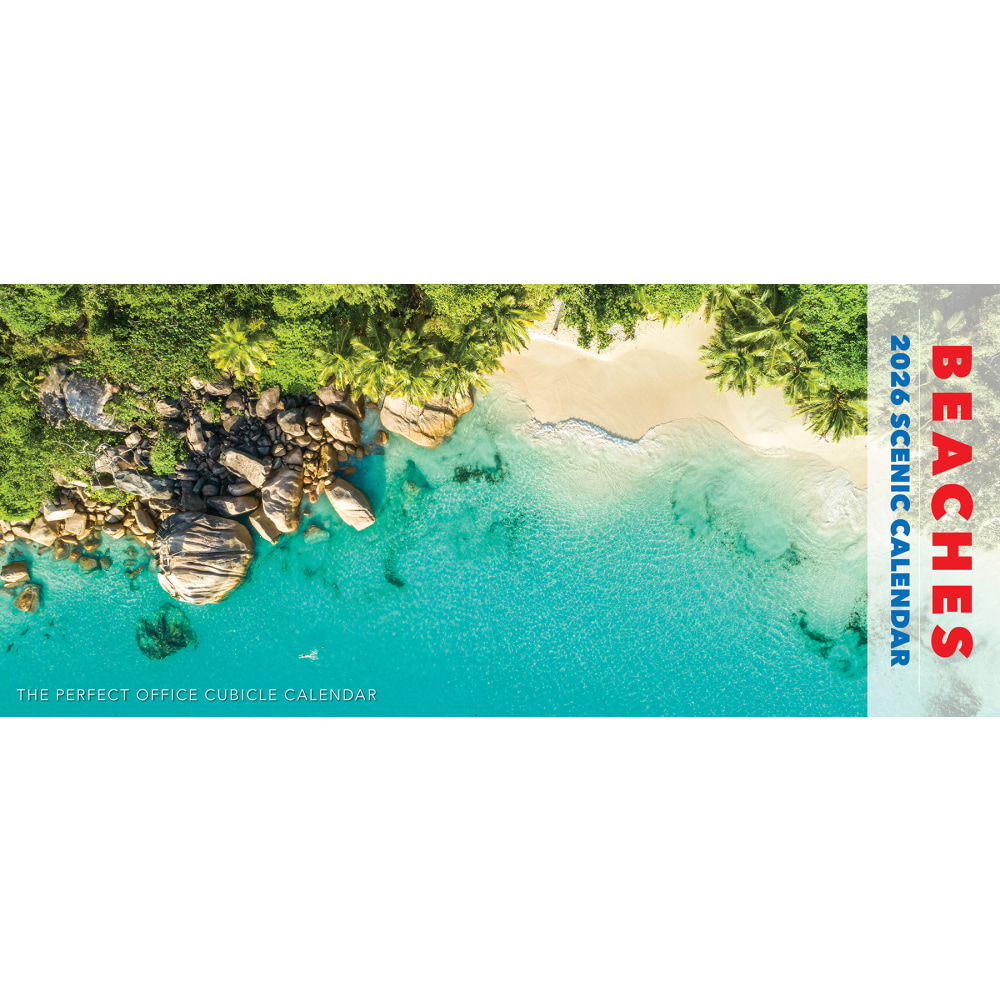 2026 Willow Creek Press Panoramic Wall Calendar, 6-1/2in x 15in, Beaches, January To December, 54710 MPN:54710