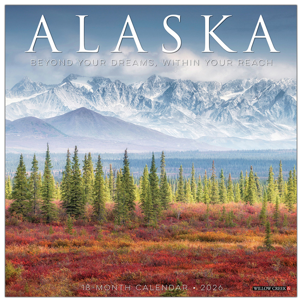 2026 Willow Creek Press Art & Design Monthly Wall Calendar, 12in x 12in, Alaska, January To December, 55311 MPN:55311