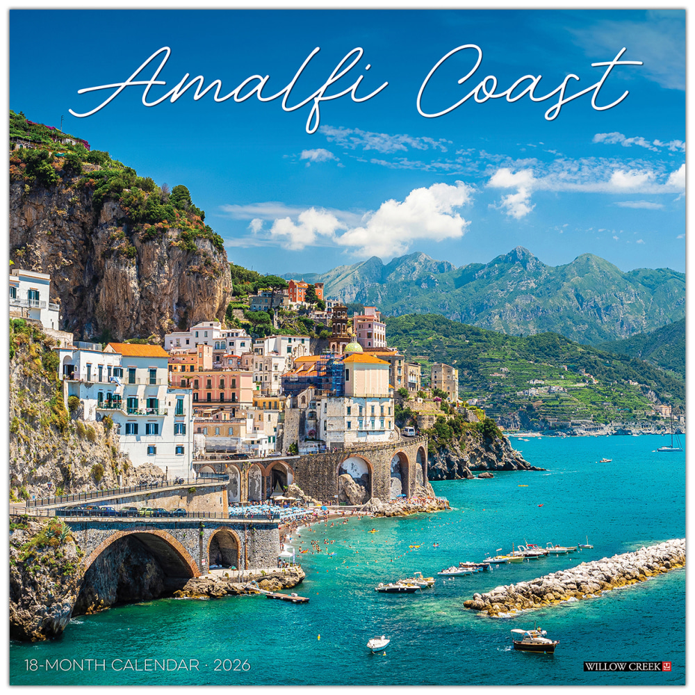 2026 Willow Creek Press Scenic Monthly Wall Calendar, 12in x 12in, Amalfi Coast, January To December, 55656 MPN:55656