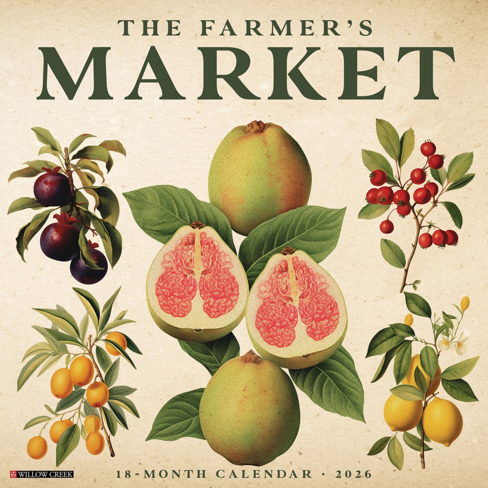 2026 Willow Creek Press Scenic Monthly Wall Calendar, 12in x 12in, Farmers Market, January To December, 51108 MPN:9781549251108