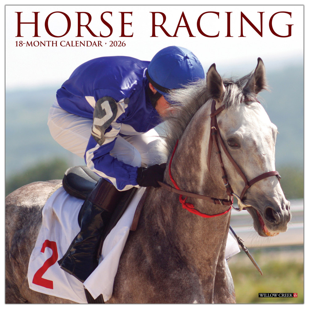 2026 Willow Creek Press Sports Monthly Wall Calendar, 12in x 12in, Horse Racing, January To December, 51498 MPN:9781549251498