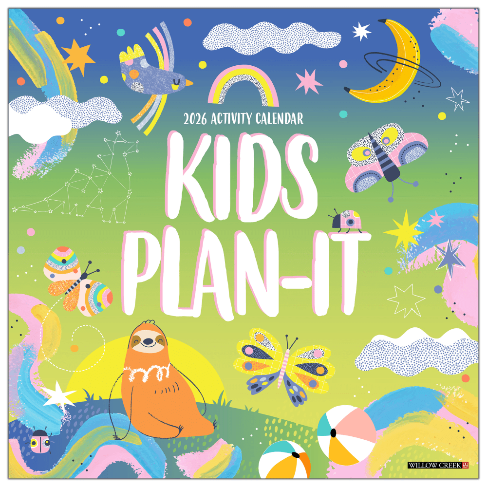 2026 Willow Creek Press Art & Design Monthly Wall Calendar, 12in x 12in, Kid's Plan It Calendar, January To December, 51672 MPN:9781549251672