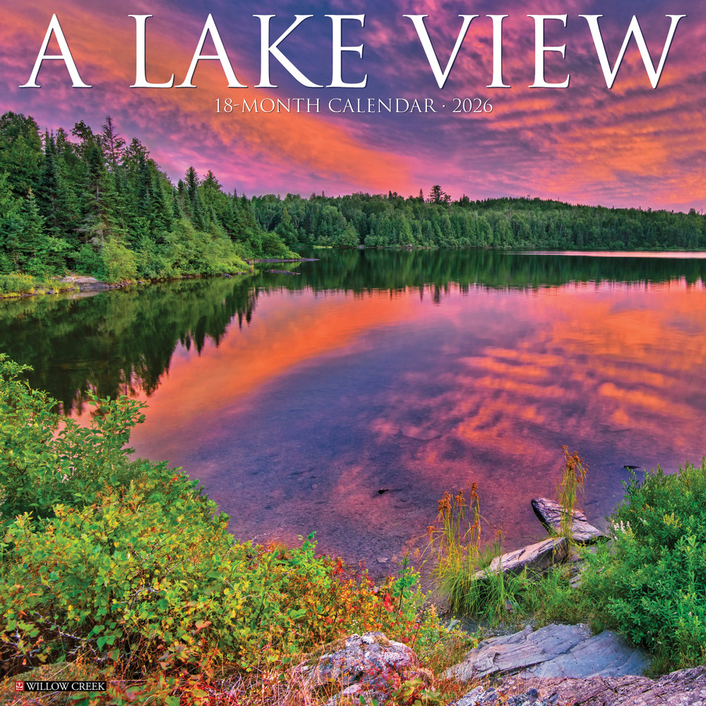 2026 Willow Creek Press Scenic Monthly Wall Calendar, 12in x 12in, Lake View, January To December, 51740 MPN:9781549251740
