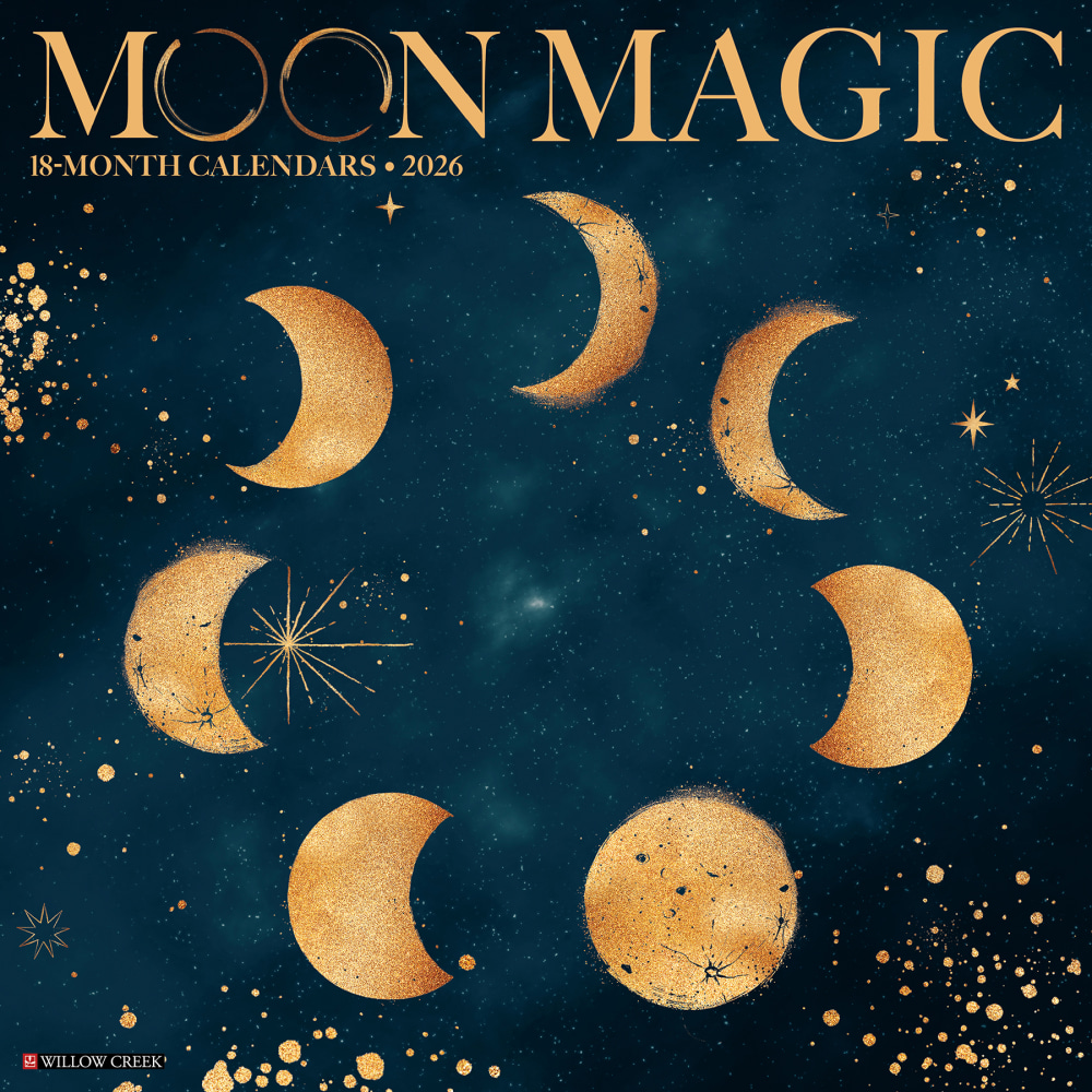 2026 Willow Creek Press Art & Design Monthly Wall Calendar, 12in x 12in, Moon Magic, January To December, 52006 MPN:9781549252006