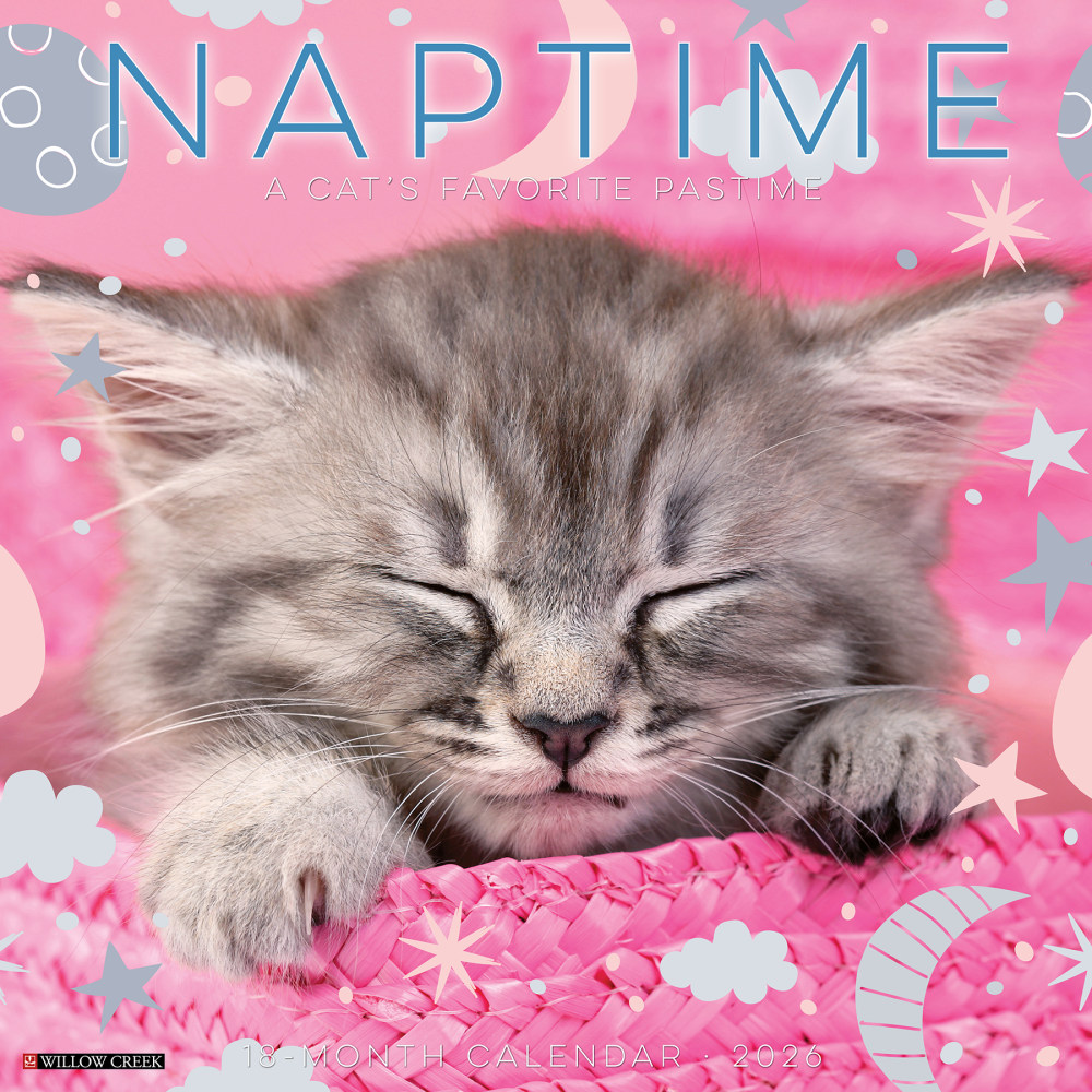 2026 Willow Creek Press Animals Monthly Wall Calendar, 12in x 12in, Naptime: A Cats Favorite Pastime, January To December, 52082 MPN:9781549252082