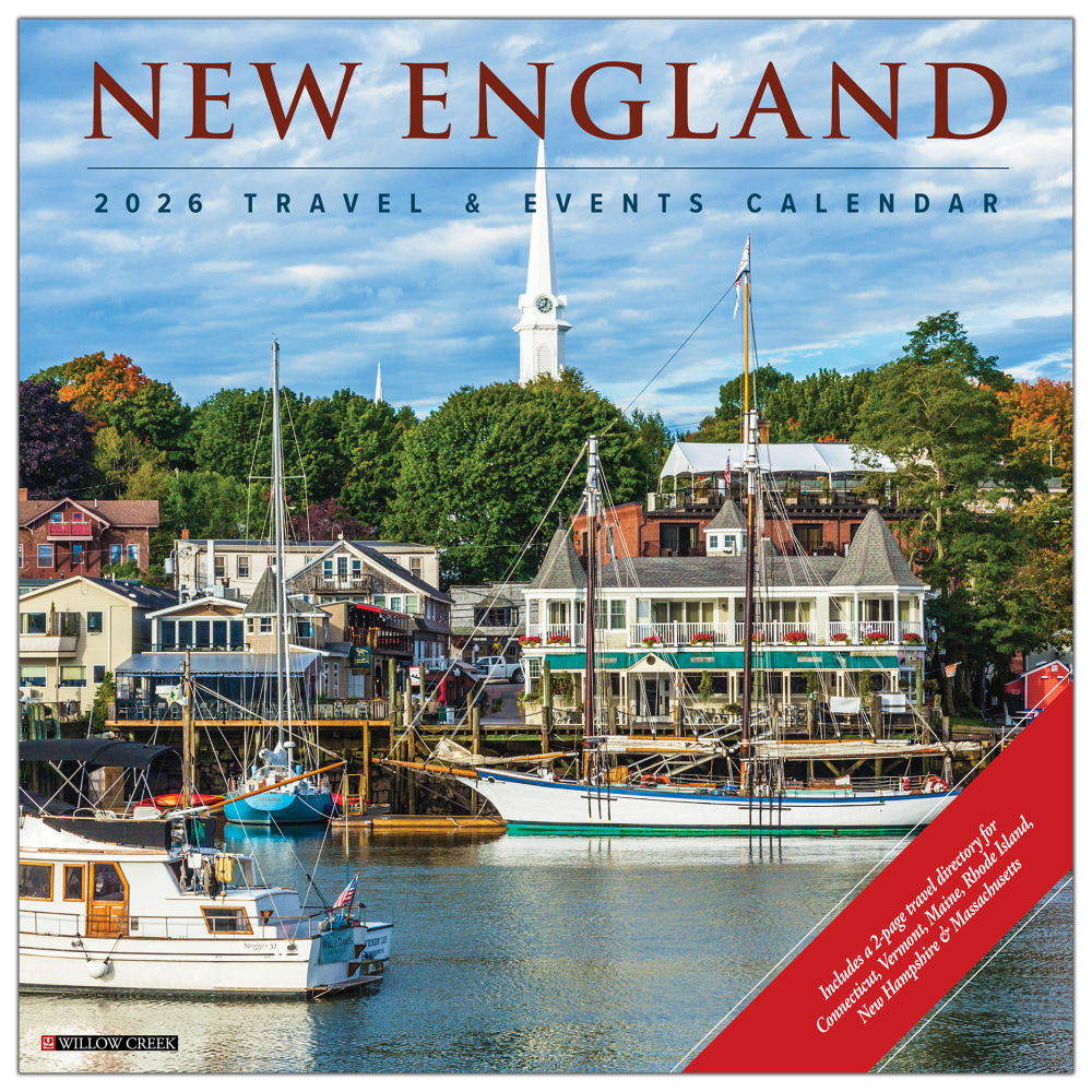 2026 Willow Creek Press Scenic Monthly Wall Calendar, 12in x 12in, New England, January To December, 52150 MPN:9781549252150