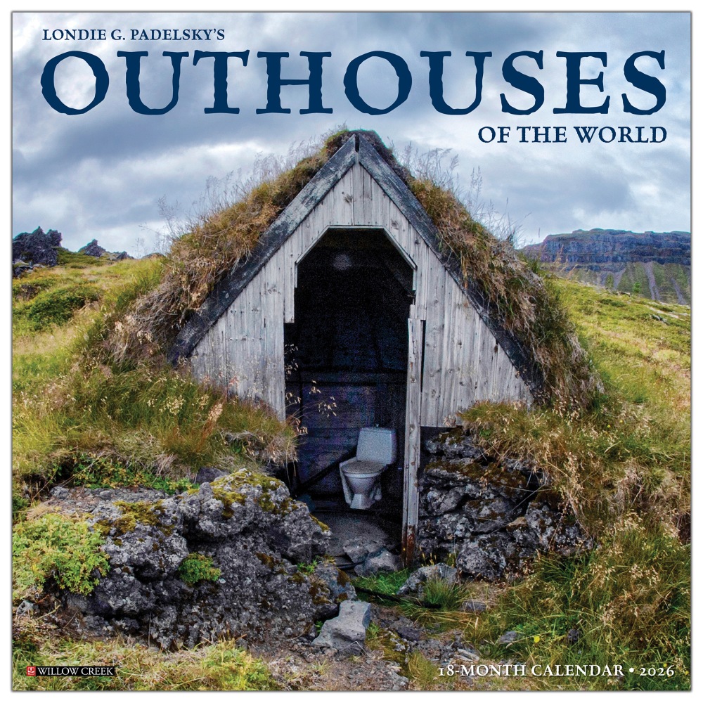 2026 Willow Creek Press Art & Design Monthly Wall Calendar, 12in x 12in, Outhouses, January To December, 52259 MPN:9781549252259