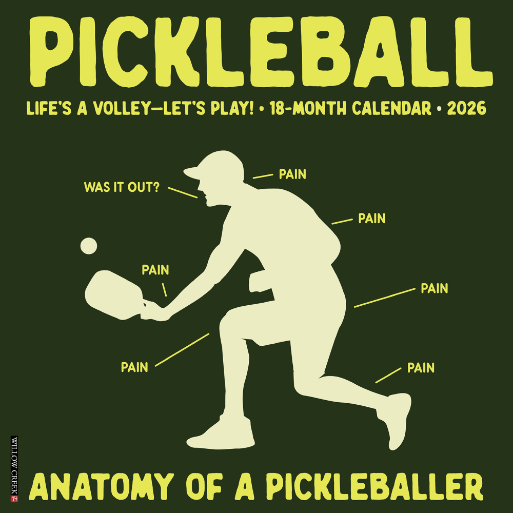 2026 Willow Creek Press Monthly Wall Calendar, 12in x 12in, Pickleball, January To December, 52372 MPN:9781549252372