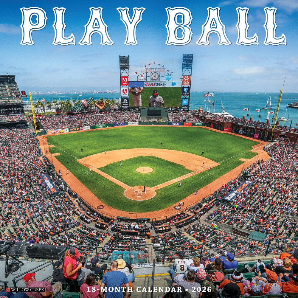 2026 Willow Creek Press Humor & Comics Monthly Wall Calendar, 12in x 12in, Play Ball, January To December, 52402 MPN:9781549252402