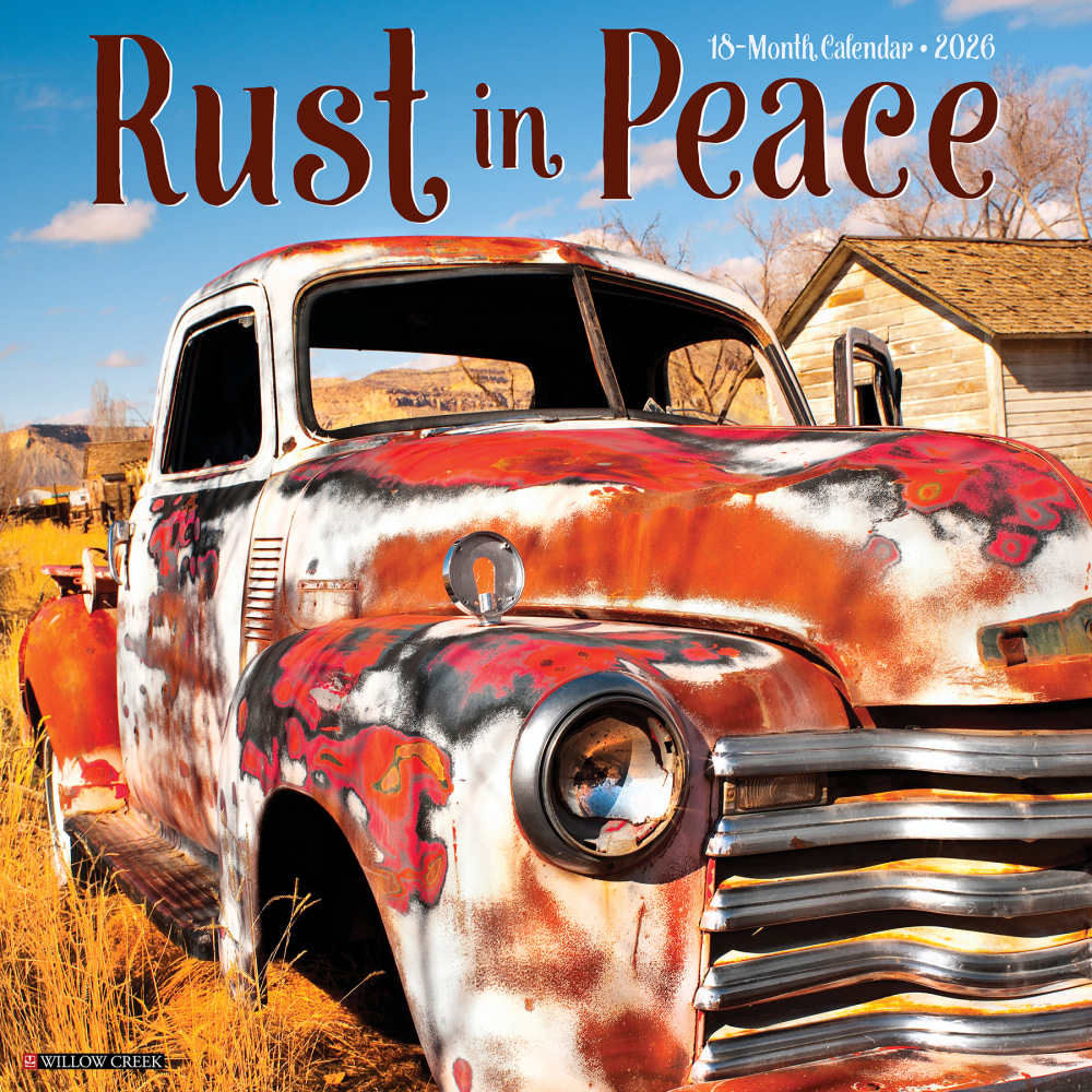2026 Willow Creek Press Art & Design Monthly Wall Calendar, 12in x 12in, Rust in Peace, January To December, 52624 MPN:9781549252624