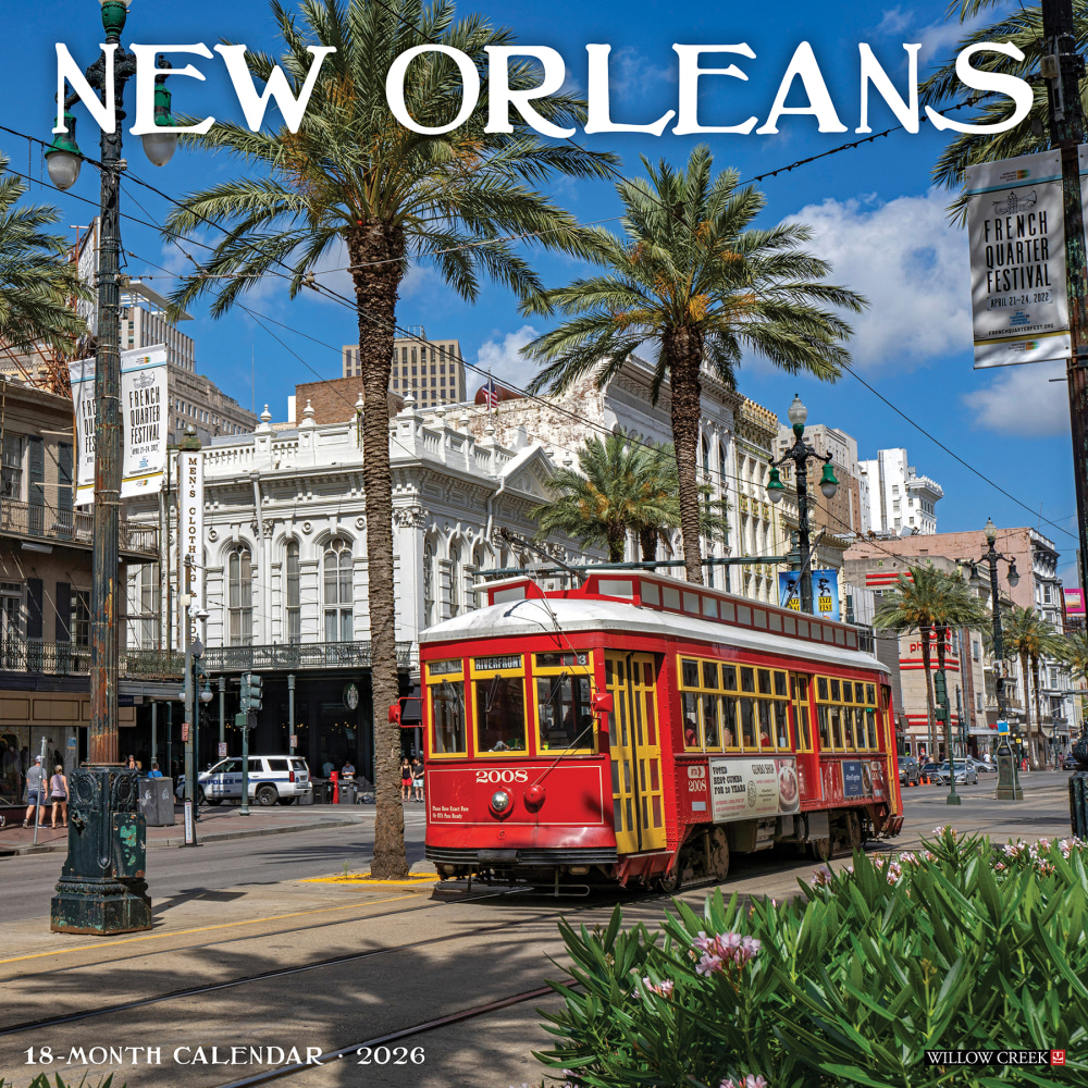 2026 Willow Creek Press Scenic Monthly Wall Calendar, 12in x 12in, New Orleans, January To December, 55519 MPN:9781549255519