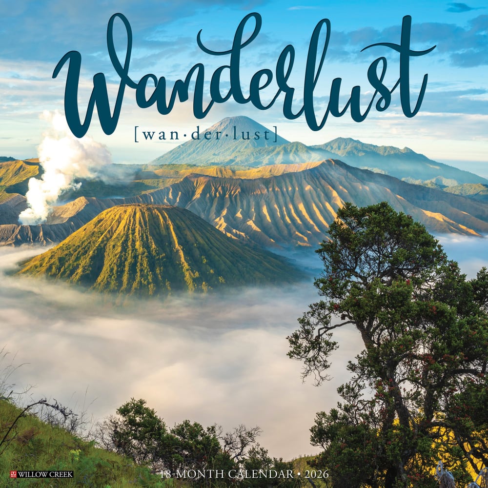 2026 Willow Creek Press Scenic Monthly Wall Calendar, 12in x 12in, Wanderlust, January To December, 55601 MPN:9781549255601