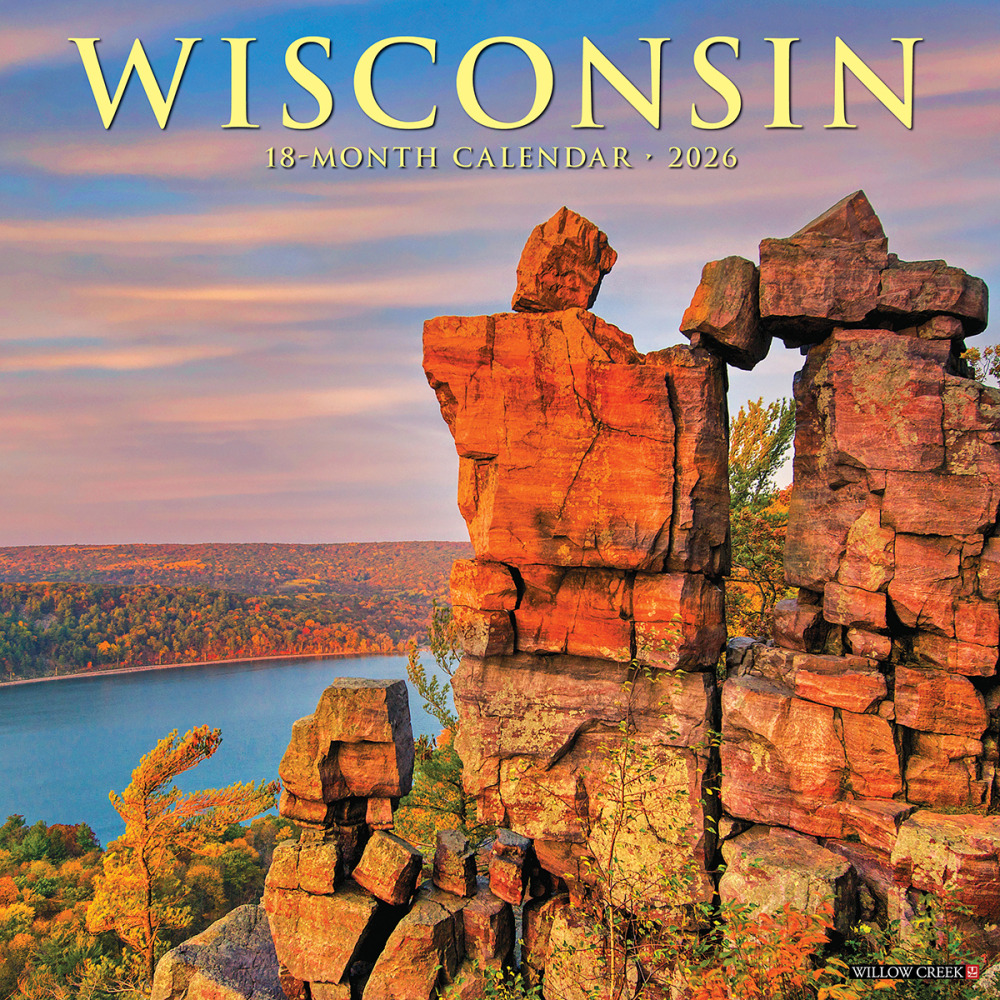 2026 Willow Creek Press Scenic Monthly Wall Calendar, 12in x 12in, Wisconsin, January To December, 55618 MPN:9781549255618
