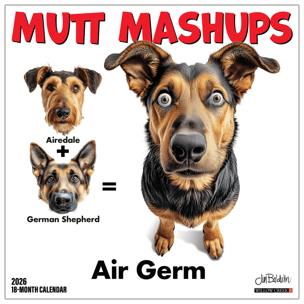 2026 Willow Creek Press Animals Monthly Wall Calendar, 12in x 12in, Mutt Mashups, January To December, 55984 MPN:9781549255984