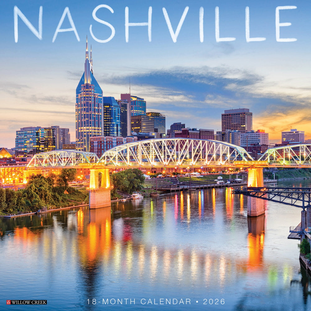 2026 Willow Creek Press Scenic Monthly Wall Calendar, 12in x 12in, Nashville, January To December, 55991 MPN:9781549255991