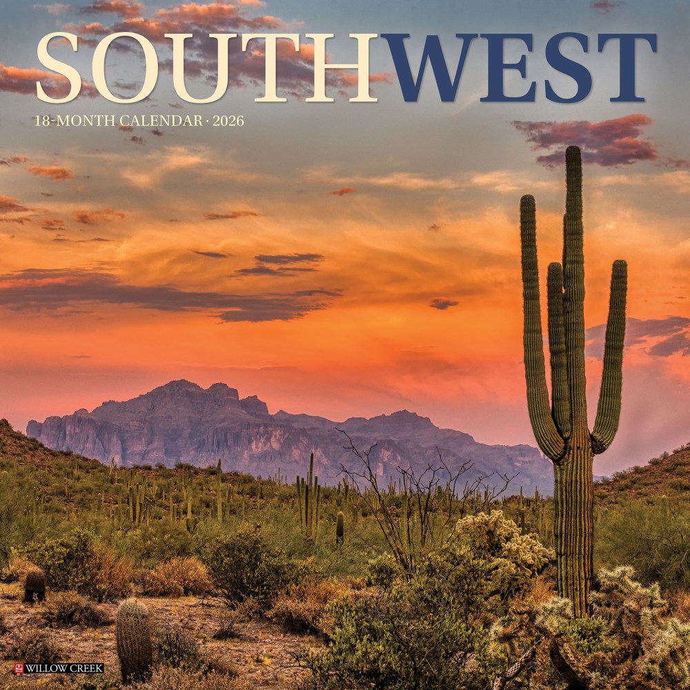 2026 Willow Creek Press Scenic Monthly Wall Calendar, 12in x 12in, Southwest, January To December, 56141 MPN:9781549256141