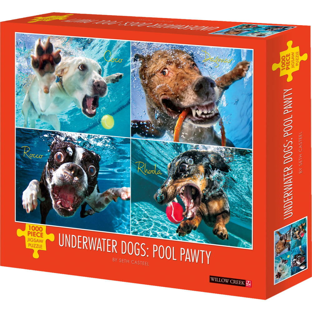 Willow Creek Press 1, 000-Piece Puzzle, Underwater Dogs: Pool Pawty MPN:48192