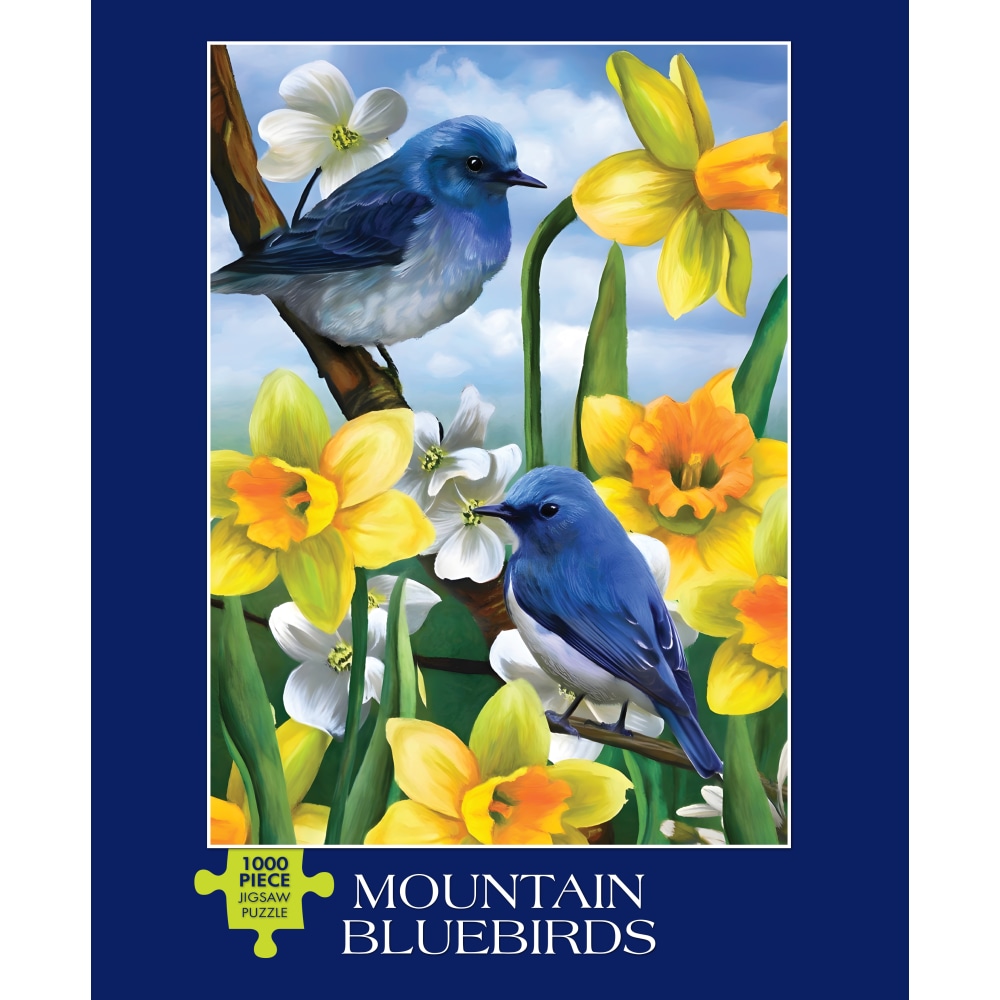 Willow Creek Press 1, 000-Piece Puzzle, 26-5/8in x 19-1/4in, Mountain Bluebirds MPN:49489