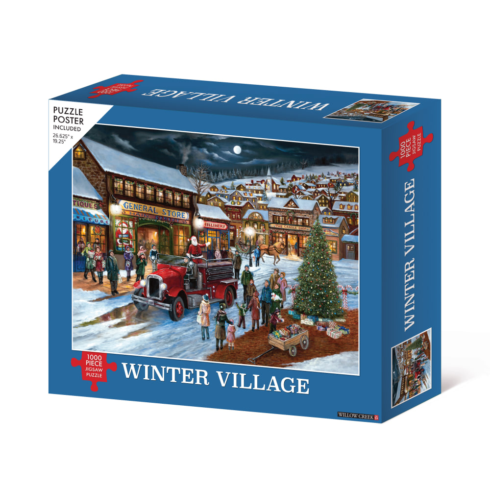 Willow Creek Press 1, 000-Piece Puzzle, 26-5/8in x 19-1/4in, Winter Christmas MPN:49496