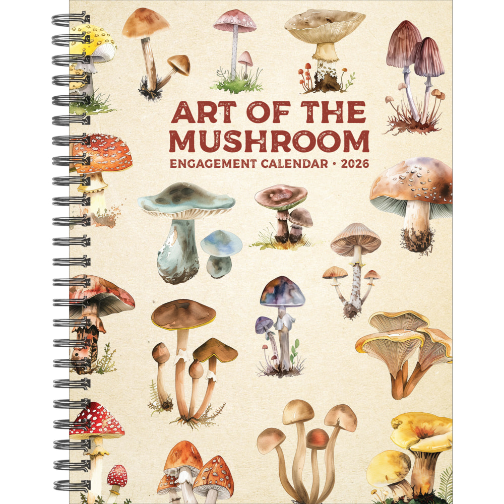 2026 Willow Creek Press Weekly Engagement Calendar, 6-1/2in x 8-1/2in, Art of the Mushroom, January To December, 54567 MPN:54567