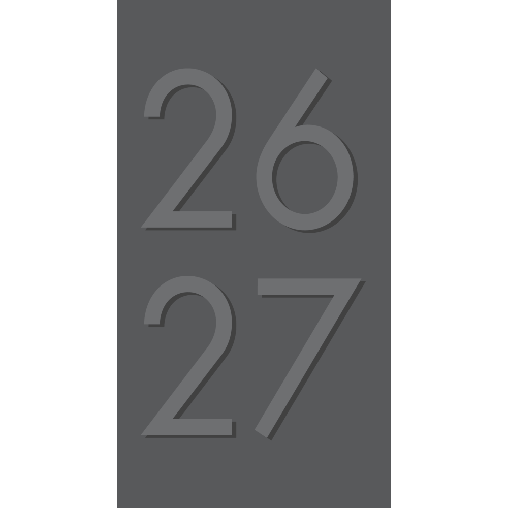 2026-2027 Willow Creek Press 2-Year Monthly Checkbook/Calendar, 3-1/2in x 6-1/2in, Charcoal, January 2026 To December 2027, 56523 MPN:56523