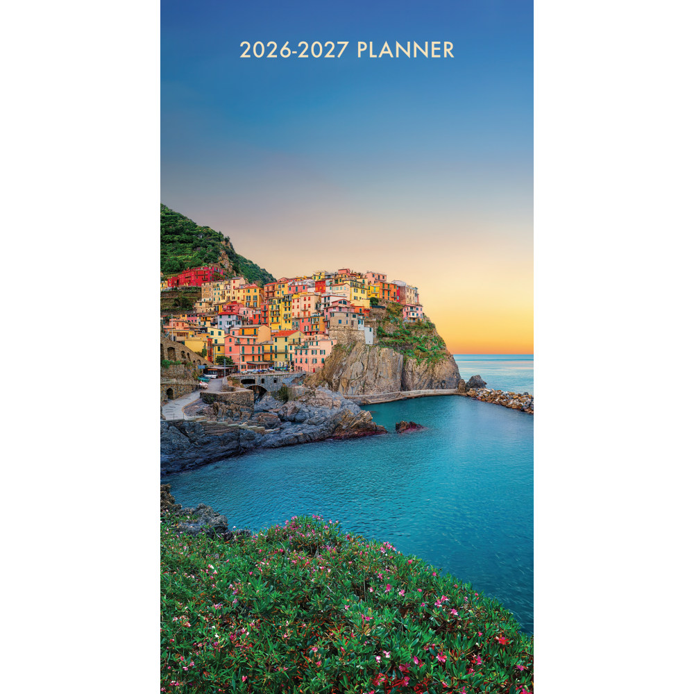 2026-2027 Willow Creek Press 2-Year Monthly Checkbook/Calendar, 3-1/2in x 6-1/2in, Italy, January 2026 To December 2027, 56578 MPN:56578