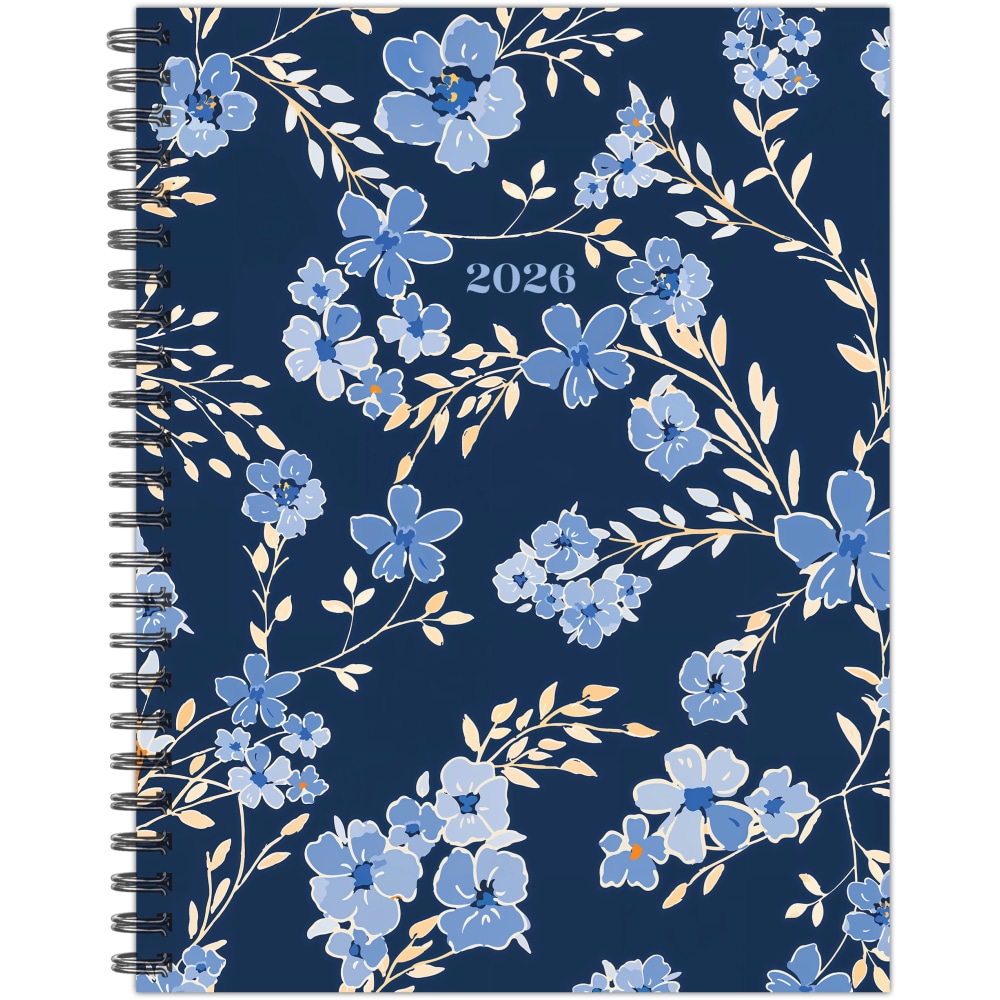 2026 Willow Creek Press Softcover Weekly/Monthly Planner, 6-1/2in x 8-1/2in, Bluesy Floral, January To December, 56653 MPN:56653