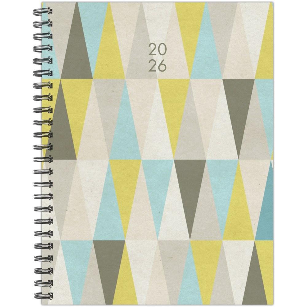2026 Willow Creek Press Softcover Weekly/Monthly Planner, 6-1/2in x 8-1/2in, Geometric Gray, January To December, 56660 MPN:56660