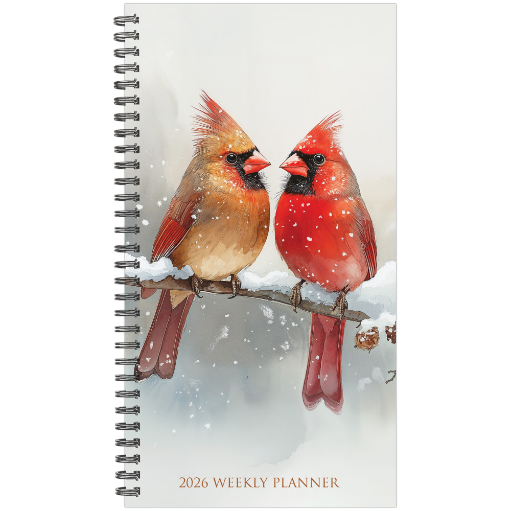 2026 Willow Creek Press Weekly/Monthly Spiral Pocket Planner, 3-1/2in x 6-1/2in, Cardinals (Trilingual), January To December, 57490 MPN:57490
