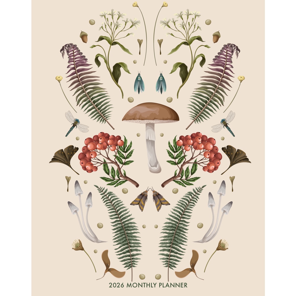 2026 Willow Creek Press Monthly Booklet Planner, 7-1/2in x 9-1/2in, Magic Mushroom, January To December, 57575 MPN:57575
