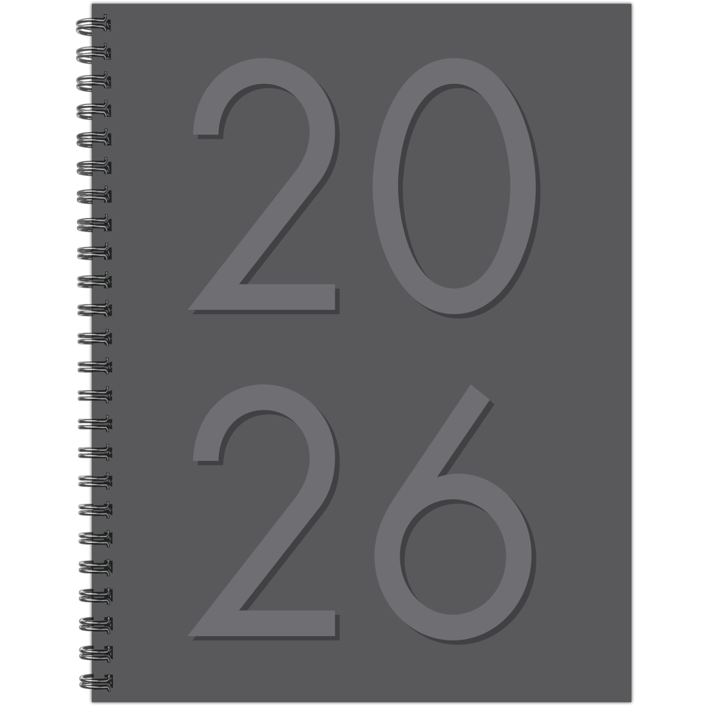 2026 Willow Creek Press Weekly/Monthly Softcover Planner, 8-1/2in x 11in, Charcoal, January To December, 57605 MPN:57605