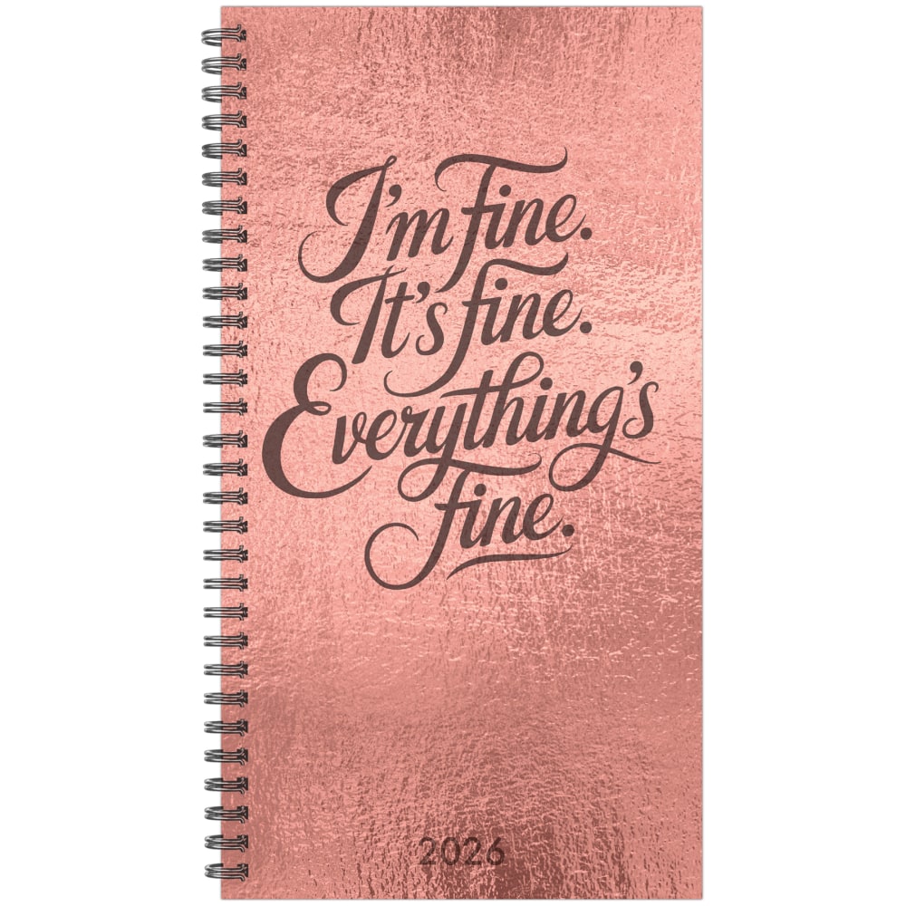 2026 Willow Creek Press Weekly/Monthly Spiral Pocket Planner, 3-1/2in x 6-1/2in, Everything Is Fine, January To December, 58428 MPN:58428