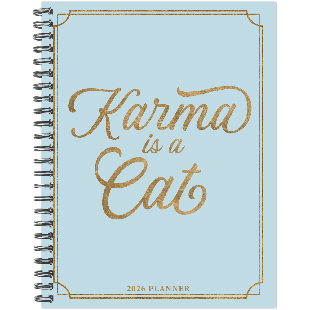 2026 Willow Creek Press Softcover Weekly/Monthly Planner, 6-1/2in x 8-1/2in, Karma is a Cat, January To December, 58442 MPN:58442
