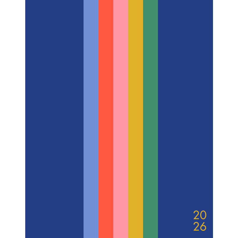 2026 Willow Creek Press Monthly Booklet Planner, 7-1/2in x 9-1/2in, Bold Stripe, January To December, 58510 MPN:58510