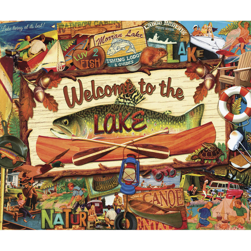 Willow Creek Press 1, 000-Piece Puzzle, 26-5/8in x 19-1/4in, Welcome To The Lake MPN:39828