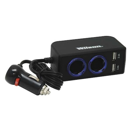 USB Adapter, 2 Outlet, 13in.Wx8in.Dx6in.H MPN:3052224USBBL
