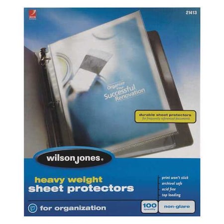 Sheet Protector, No Glare, PK100 MPN:W21413