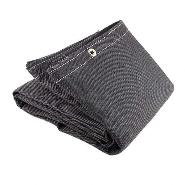 Welding Blankets, Curtains & Rolls, Material: Fiberglass, Vermiculite , Width (Feet): 5.00 , Material Weight (oz/sq. yd.): 24 , Color: Black , Grommet: Yes  MPN:36153