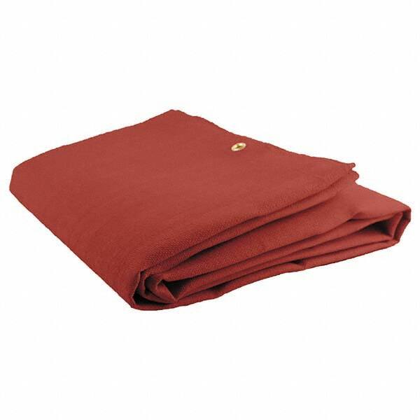Welding Blankets, Curtains & Rolls, Material: Fiberglass, Silicone , Width (Feet): 6.00 , Material Weight (oz/sq. yd.): 32 , Color: Red , Grommet: Yes  MPN:36155